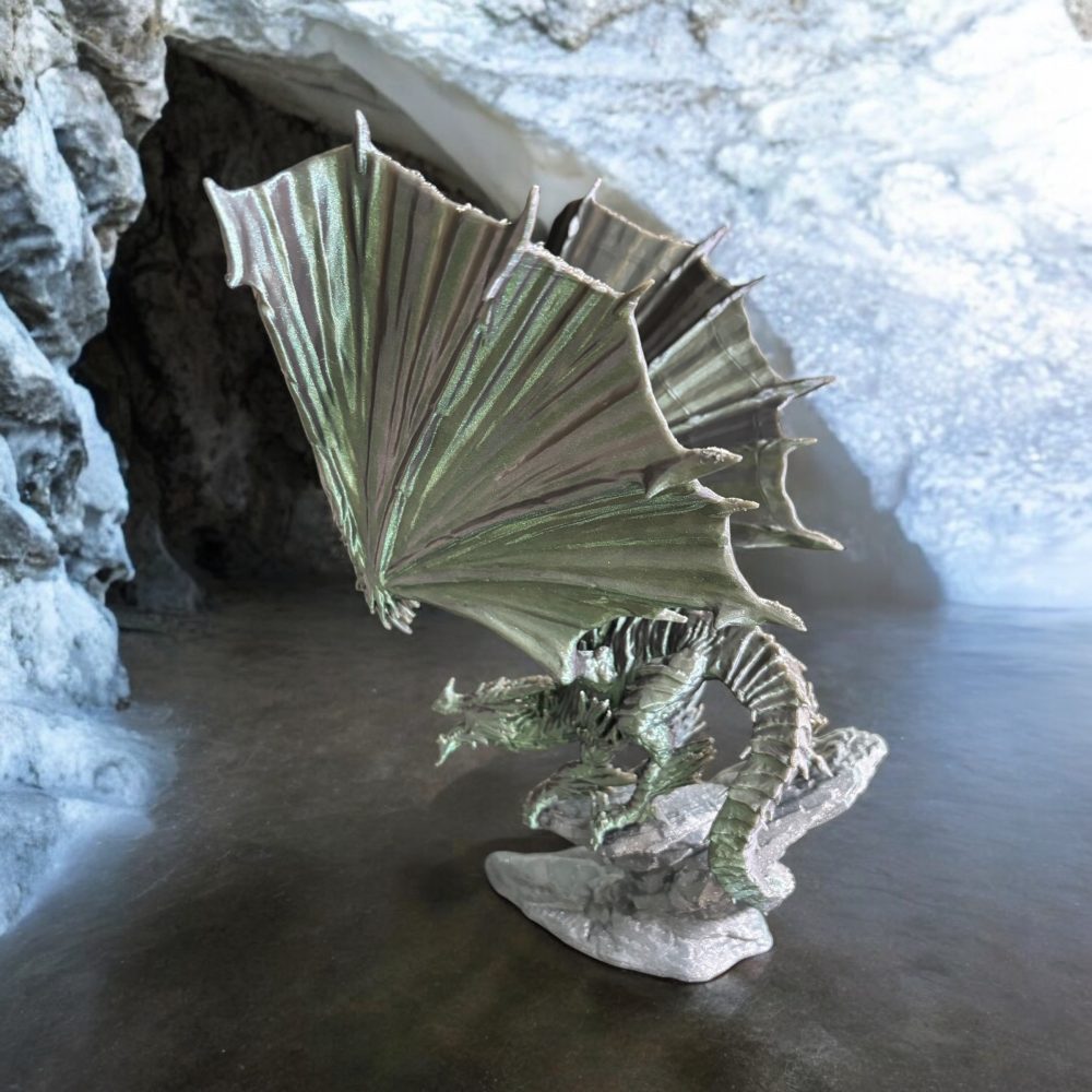 Winged Dragon Standing on Rock Formation - Image 3