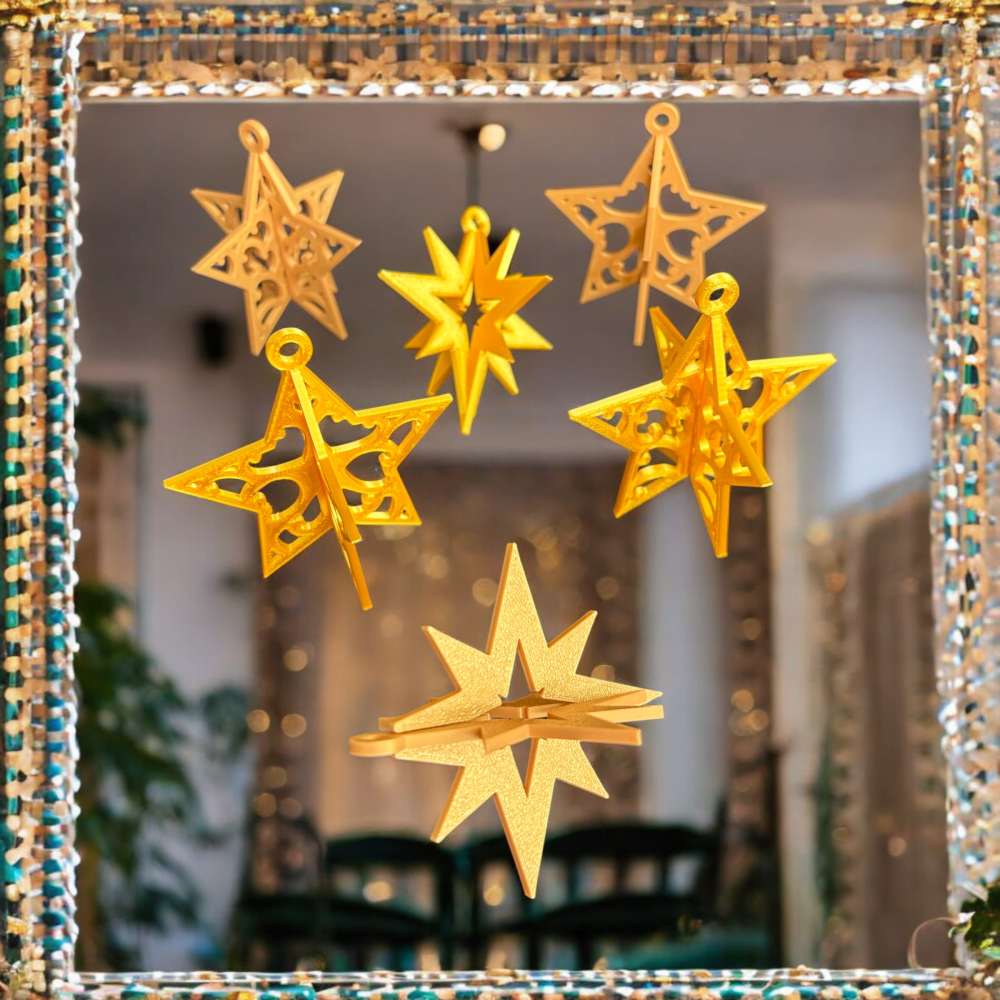 Christmas Star Ornament - Set of 3