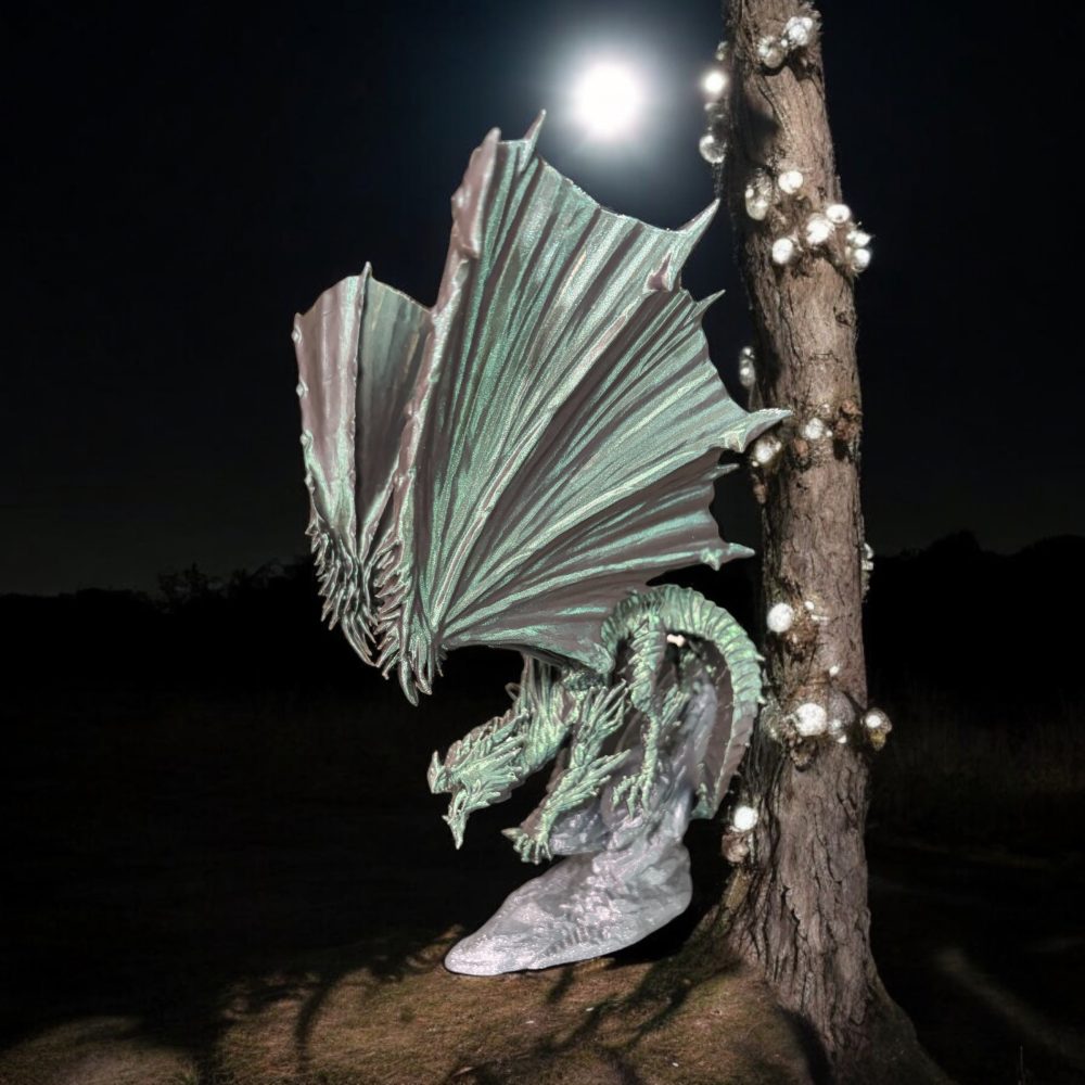 Winged Dragon Standing on Rock Formation - Image 2