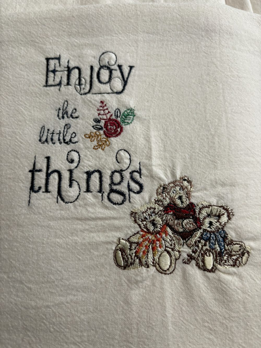 Embroidery Enjoy the Little Things & 3 Bears Design