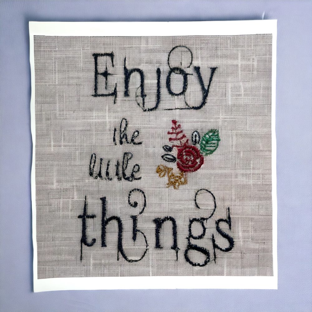 Embroidery Enjoy the Little Things Design
