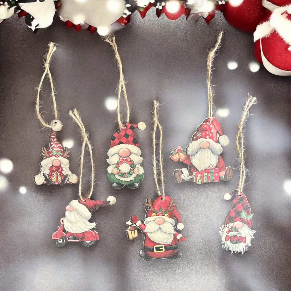 Gnome Christmas Wood Ornaments