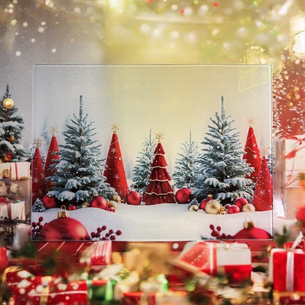 Red Christmas Trees Cutting Board