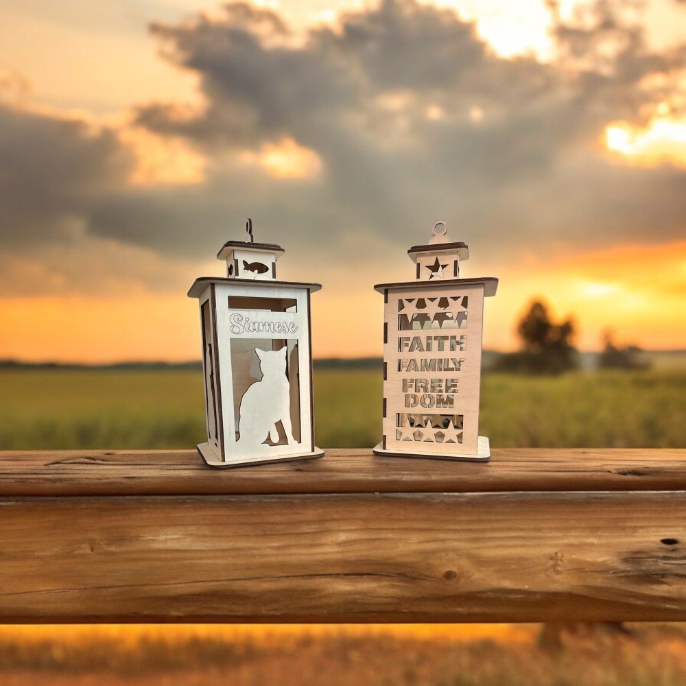 Siamese Cat Lantern - Wood