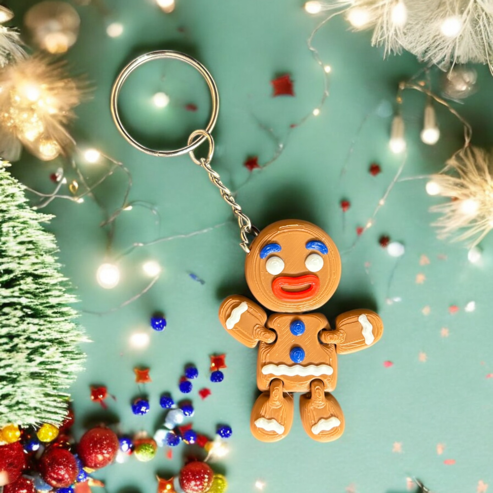 Gingerbread Man Keychain - Articulating