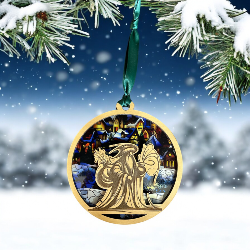 Etched Laser Cut Ornament - Santa