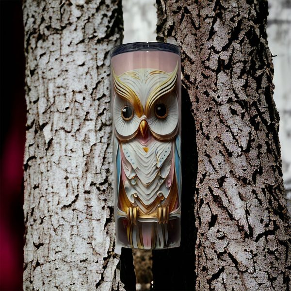 Owl in a tree pink tint Tumbler