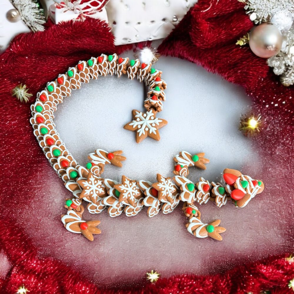 Gingerbread Dragon (Sm) Flexi - Articulating - Image 2