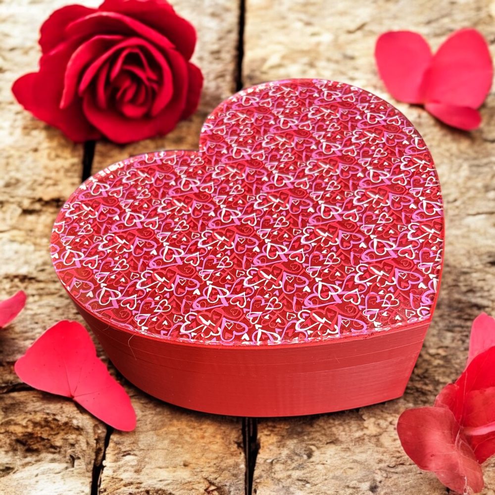 Heart Shaped Trinket Box with Velvet Bow