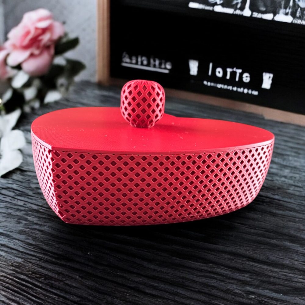Heart Shaped Lined Trinket Box with Lid