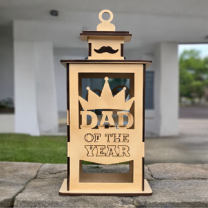 Dad of the Year Wooden Lantern