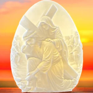 Jesus with Mary & Cross Easter Egg Lithophane