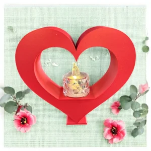 Heart Candle Holder with LED candle