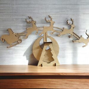 Christmas Laser Cut Santa & Reindeer Motion Decoration