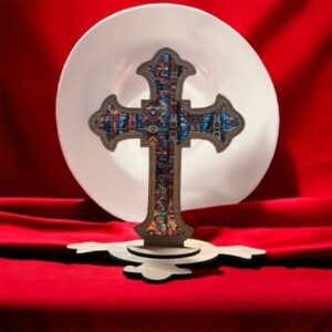 Table Top Cross with Acrylic Inlay