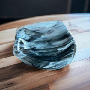 Black & Lt Blue Ring Dish