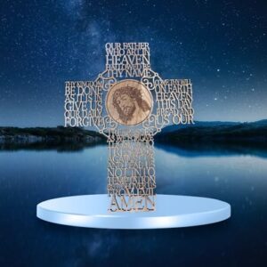 Handcrafted Wooden Cross – Catholic Lord’s Prayer
