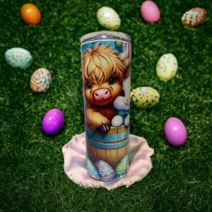 Easter Magic Highland Cow & Bunny Tumbler