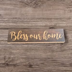 Bless Our Home Script Design Distressed