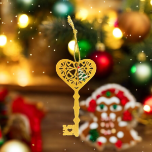 Christmas Gold Key Ornament