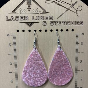 Pink Glitter Teardrop