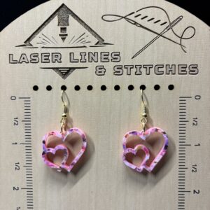 Pink Flake 2 Hearts Sm