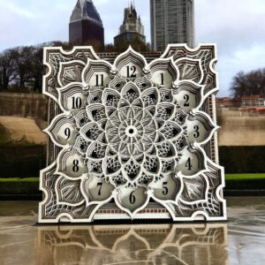 Square Clock – 7 Layer Wood Design