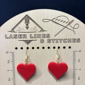 Red Heart Acrylic Earrings