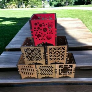 Votive Candle Holder Set - Wood