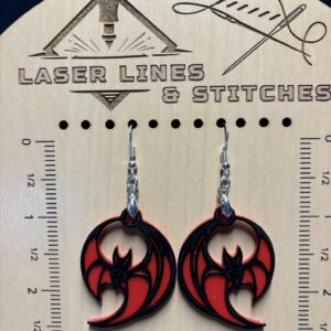 Crimson Moon Bat Earrings