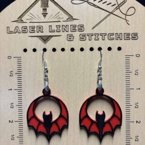 Scarlet Wing Bat Earrings