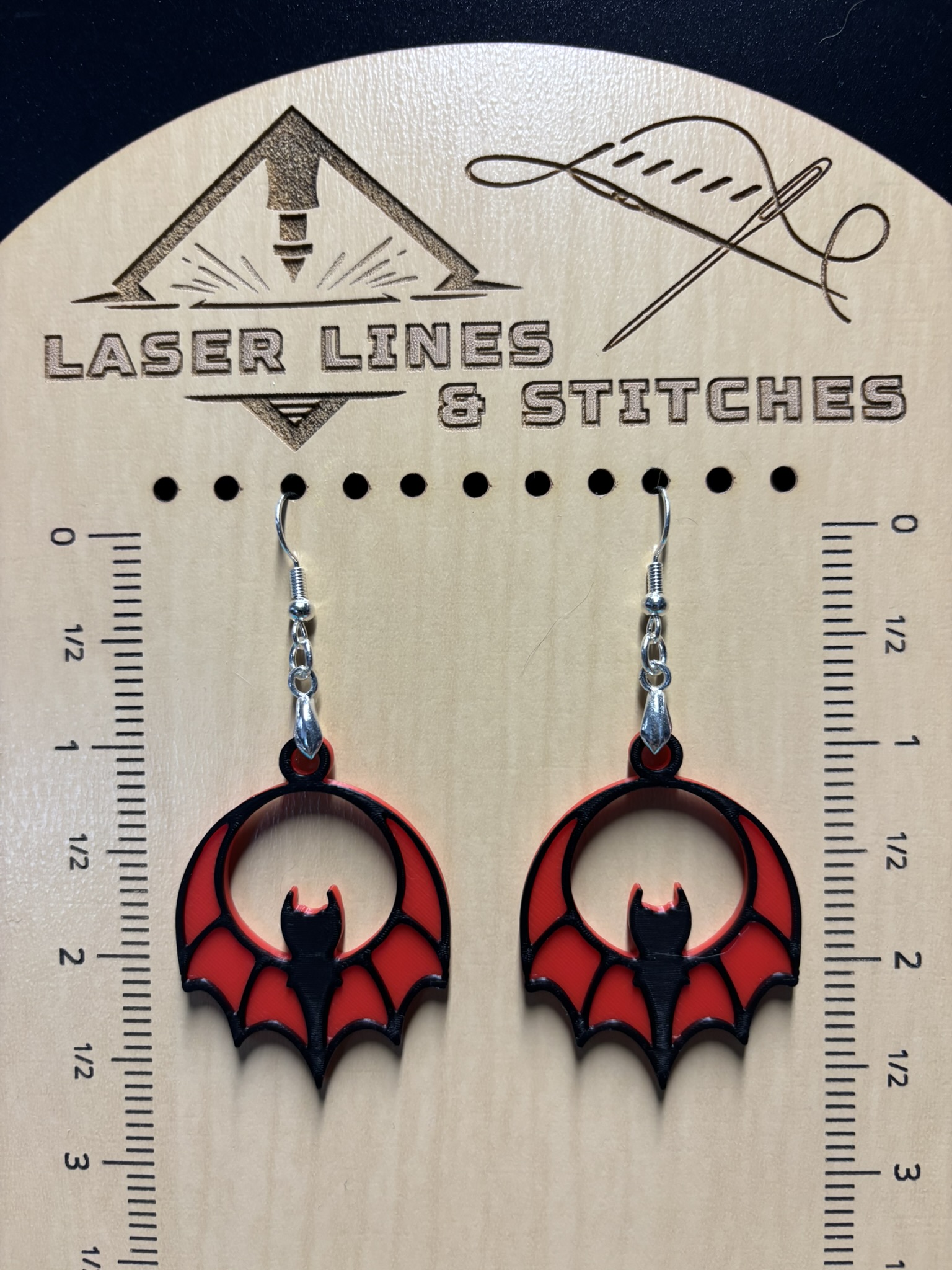 Scarlet Wing Bat Earrings