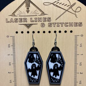 Haunted Coffin Ghost Earrings