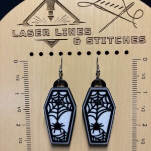 Cobweb Coffin Earrings